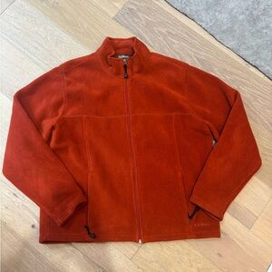 L.L. Bean Orange Fleece Full-Zip Jacket